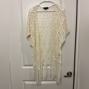 POL boho crochet knit retro cardigan cream MCM vintage
